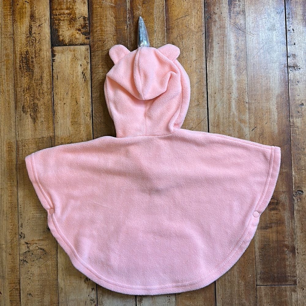 Little Lass Poncho 12 months fleece Unicorn Poncho pink spring faux fur - Picture 6 of 6